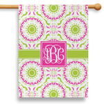 Pink & Green Suzani 28" House Flag - Single Sided (Personalized)