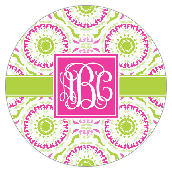 Pink & Green Suzani Icing Circle - Large - Single