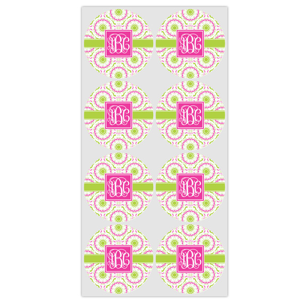 Pink & Green Suzani Icing Circle - Medium - Set of 8