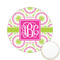 Pink & Green Suzani Printed Cookie Topper - 2.15" (Personalized)