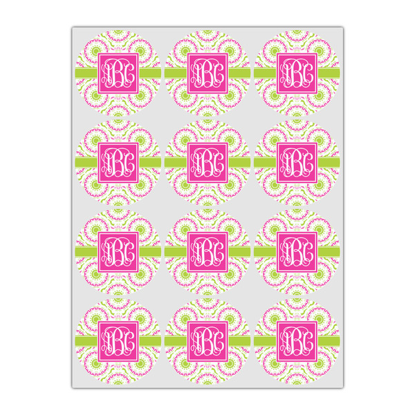 Pink & Green Suzani Icing Circle - Small - Set of 12