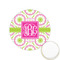 Pink & Green Suzani Printed Cookie Topper - 1.25" (Personalized)