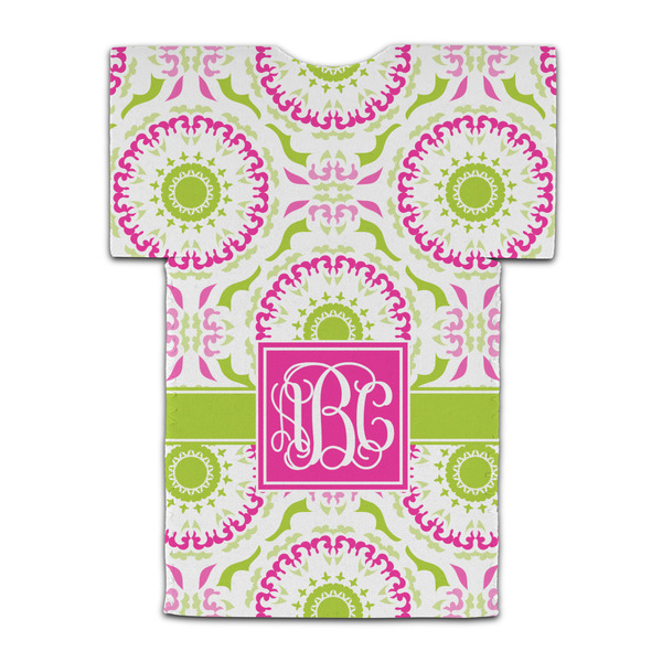 Pink & Green Suzani Jersey Bottle Cooler - BACK (flat)