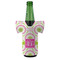 Pink & Green Suzani Jersey Bottle Cooler - FRONT (on bottle)