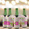 Pink & Green Suzani Jersey Bottle Cooler - Set of 4 - LIFESTYLE