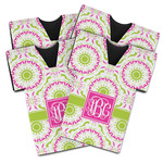 Pink & Green Suzani Jersey Bottle Cooler - Set of 4 (Personalized)