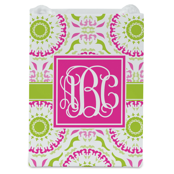 Pink & Green Suzani Jewelry Gift Bag - Matte - Front