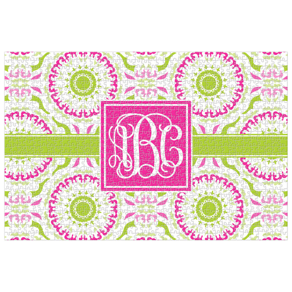 Custom Pink & Green Suzani Jigsaw Puzzle - 1000-piece (Personalized)