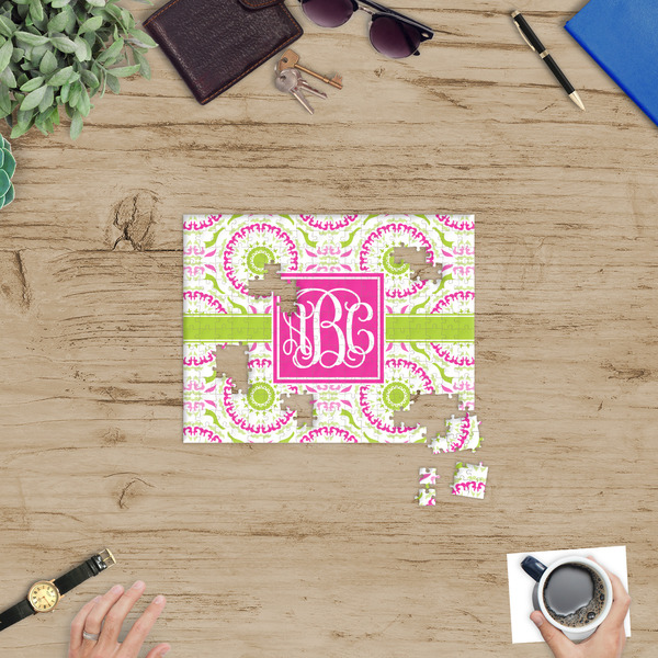 Pink & Green Suzani Jigsaw Puzzle 252 Piece - In Context