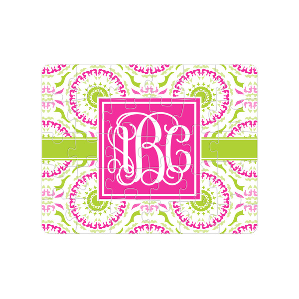 Custom Pink & Green Suzani Jigsaw Puzzles (Personalized)