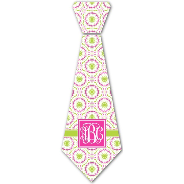 Custom Pink & Green Suzani Iron On Tie (Personalized)