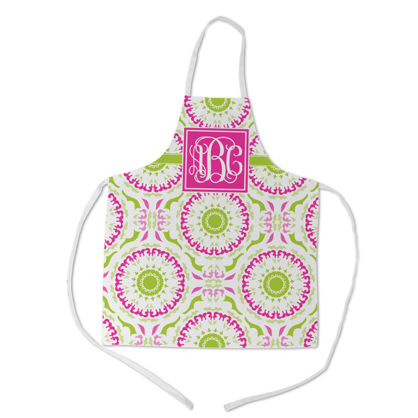 Custom Pink & Green Suzani Kid's Apron - Medium (Personalized)