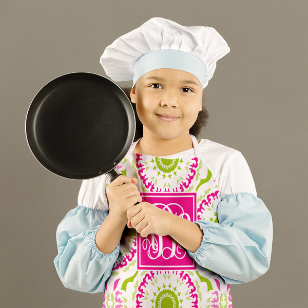 Pink & Green Suzani Kid's Aprons - Medium - Lifestyle