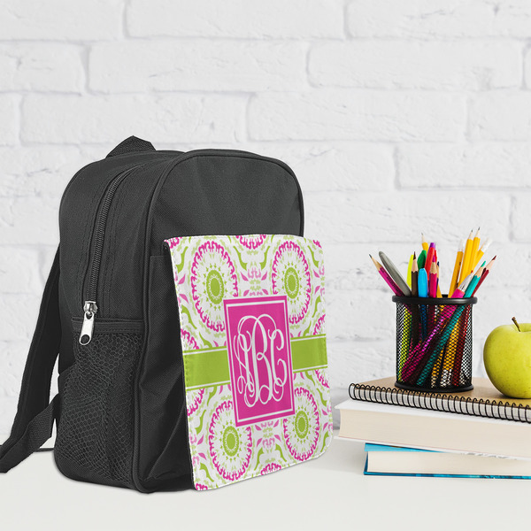 Pink & Green Suzani Kid's Backpack - Lifestyle