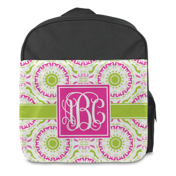 Pink & Green Suzani Kids Backpack - Front