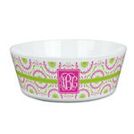 Pink & Green Suzani Kid's Bowl (Personalized)