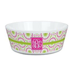 Pink & Green Suzani Kid's Bowl (Personalized)
