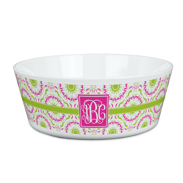 Custom Pink & Green Suzani Kid's Bowl (Personalized)