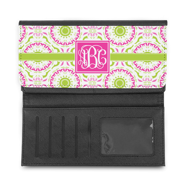Pink & Green Suzani Ladies Wallet - Half Way Open