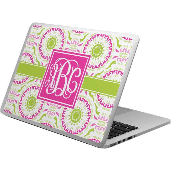 Custom Pink & Green Suzani Laptop Skin - Custom Sized (Personalized)