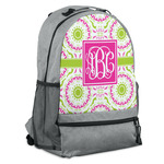 Pink & Green Suzani Backpack - Grey (Personalized)