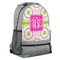 Pink & Green Suzani Large Backpack - Gray - Angled View