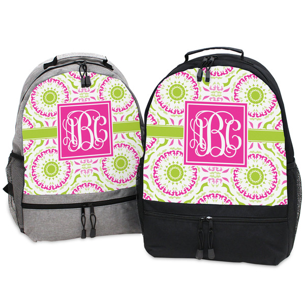 Pink & Green Suzani Large Backpacks - Both