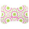 Pink & Green Suzani Bone Shaped Dog Food Mat (Large) (Personalized)