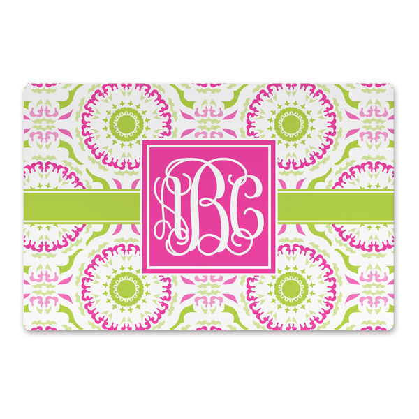 Custom Pink & Green Suzani Large Rectangle Car Magnet (Personalized)