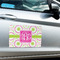Pink & Green Suzani Large Rectangle Car Magnets- In Context