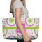 Pink & Green Suzani Large Rope Tote Bag - In Context View