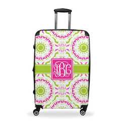 Pink & Green Suzani Suitcase - 28" Large - Checked w/ Monogram