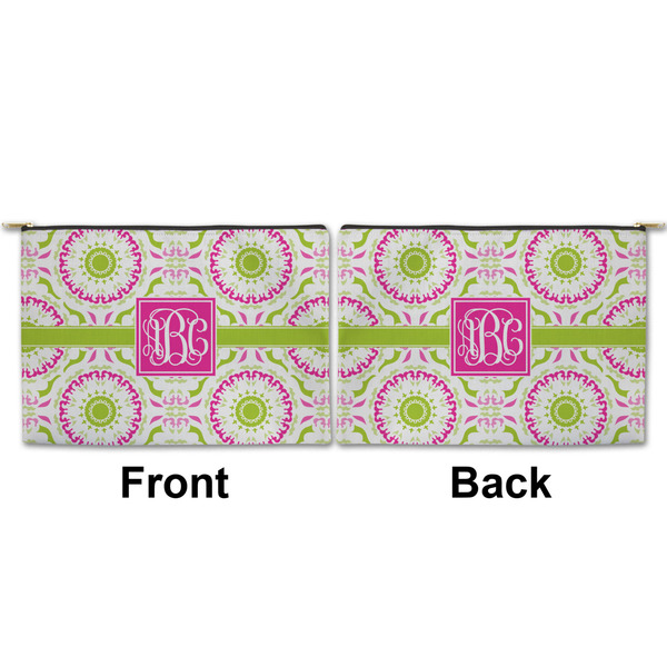 Pink & Green Suzani Large Zipper Pouch Approval (Front and Back)