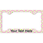 Pink & Green Suzani License Plate Frame - Style C (Personalized)