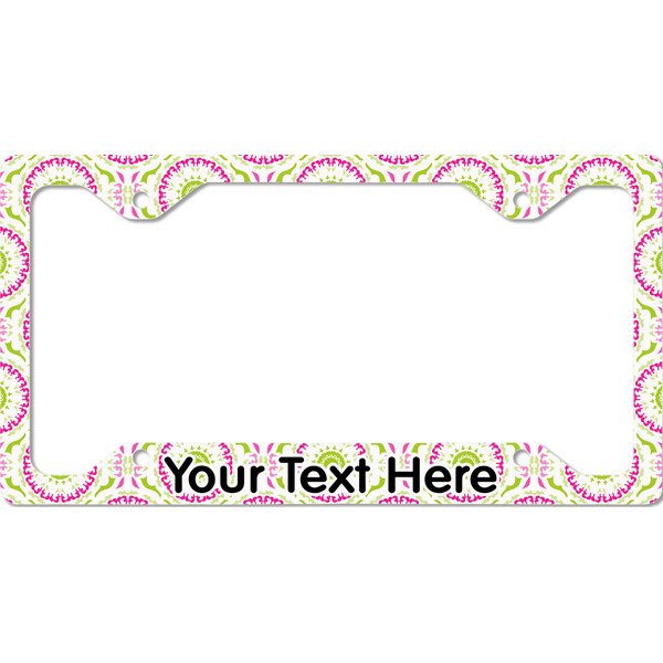 Pink & Green Suzani License Plate Frame - Style C