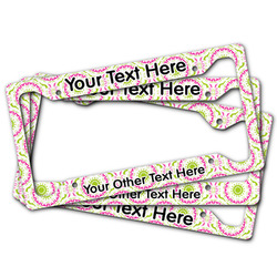 Pink & Green Suzani License Plate Frame (Personalized)