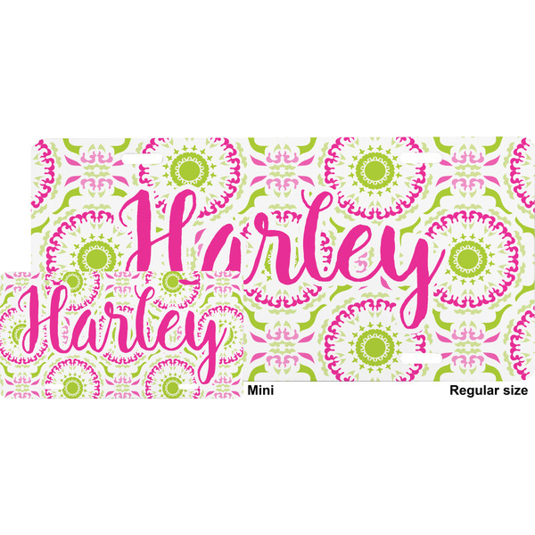 Pink & Green Suzani License Plate (Sizes)