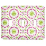 Pink & Green Suzani Light Switch Cover (3 Toggle Plate)