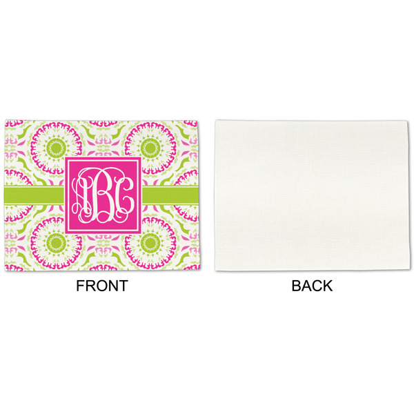 Pink & Green Suzani Linen Placemat - APPROVAL Single (single sided)