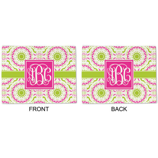 Pink & Green Suzani Linen Placemat - APPROVAL (double sided)