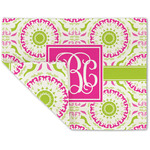Pink & Green Suzani Double-Sided Linen Placemat - Single w/ Monogram