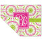 Pink & Green Suzani Double-Sided Linen Placemat - Single w/ Monogram