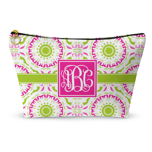 Custom Pink & Green Suzani Makeup Bag (Personalized)