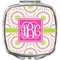 Pink & Green Suzani Compact Makeup Mirror (Personalized)