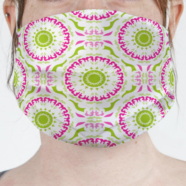 Custom Pink & Green Suzani Face Mask Cover