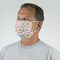 Pink & Green Suzani Mask - Quarter View on Guy