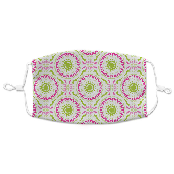 Custom Pink & Green Suzani Adult Cloth Face Mask - XLarge
