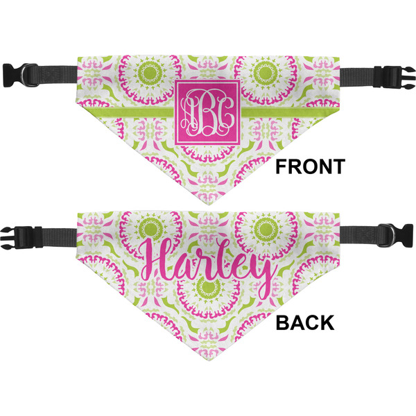 Pink & Green Suzani Medium Dog Bandana Approval