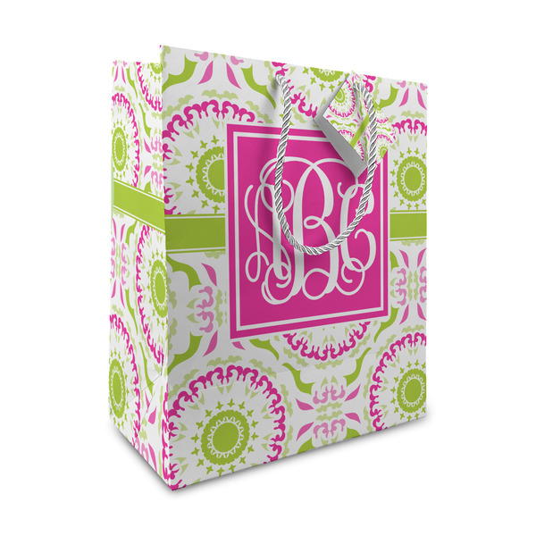 Custom Pink & Green Suzani Medium Gift Bag (Personalized)