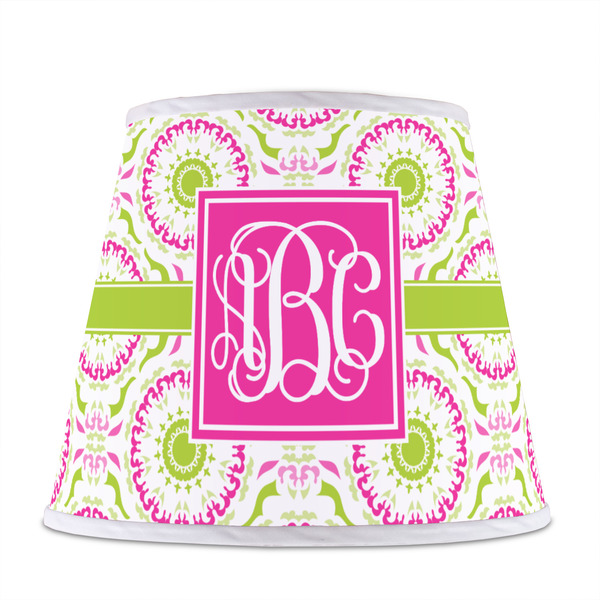 Pink & Green Suzani Poly Film Empire Lampshade - Front View